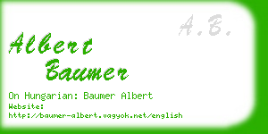 albert baumer business card